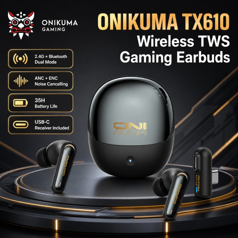 Esports Wireless Gaming Headset - ONIKUMA TX610 Kabellose Gaming-Ohrhörer Dual-Modus 2,4GHz