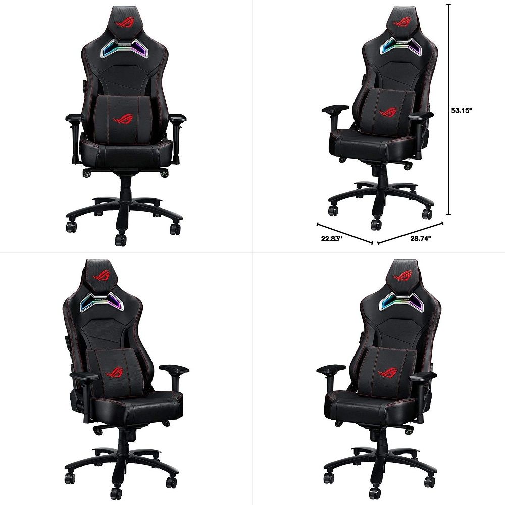 Rgb Gaming Chair - ROG Chariot RGB Gaming-Stuhl mit Memory-Schaum-Lendenwirbelstütze,
