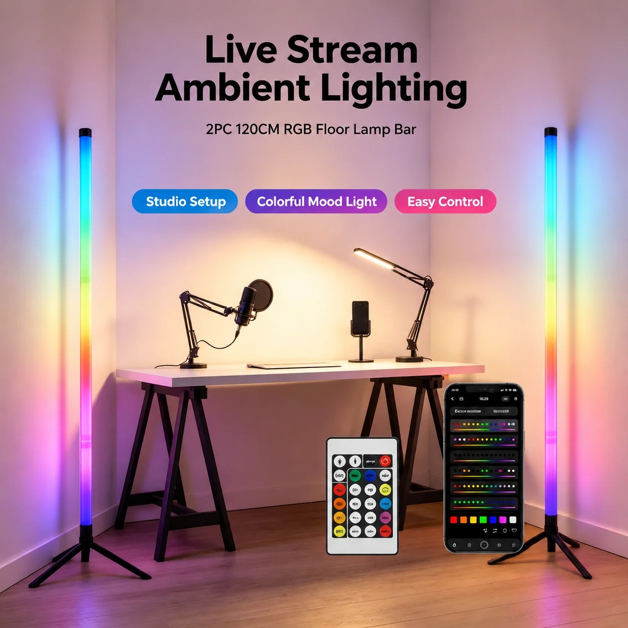 2 Stück 120CM RGB Stehlampe, S – Esports & Gaming Optics Gmbh Bewertung und Preis