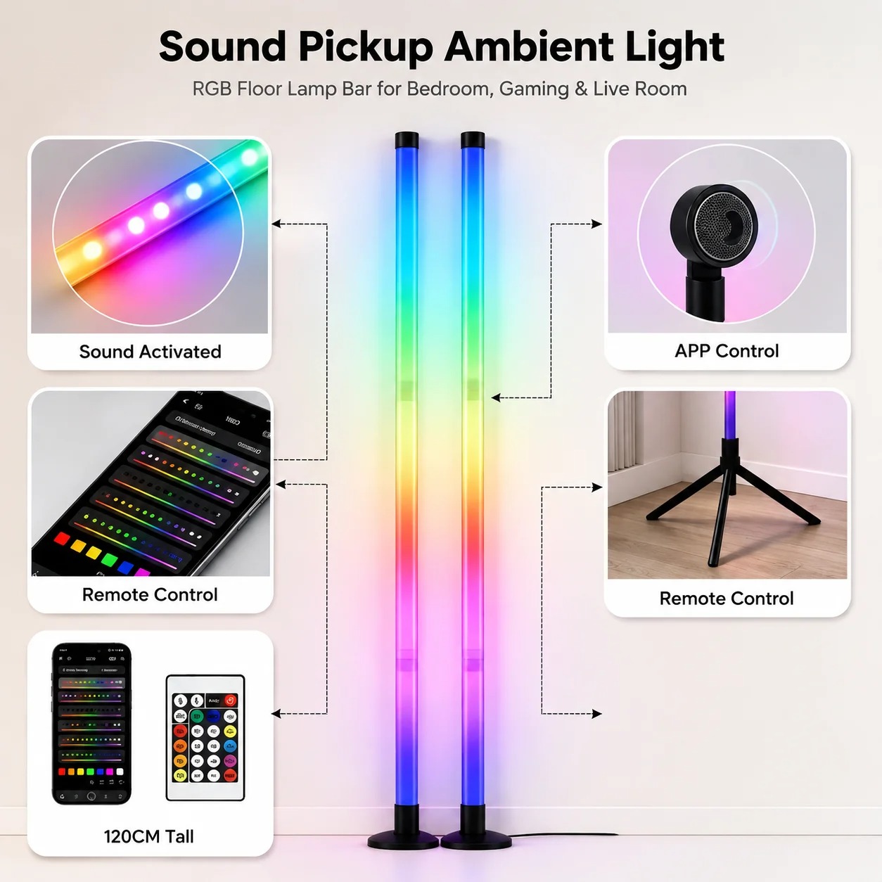 2 Stück 120CM RGB Stehlampe, S – Esports & Gaming Optics Gmbh Bewertung und Preis